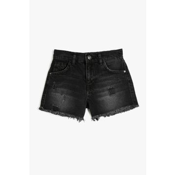 Koton 3SKG40008AD 999 Siyah Kız Çocuk Pamuk Denim Şort
