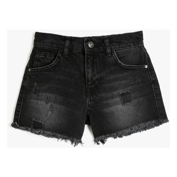 Koton 3SKG40008AD 999 Siyah Kız Çocuk Pamuk Denim Şort
