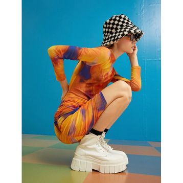 Koton 3WAL80024IK2D0 Turuncu Kadın Elbise
