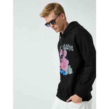 Koton 3WAM70581MK999 Siyah Erkek Sweatshirt