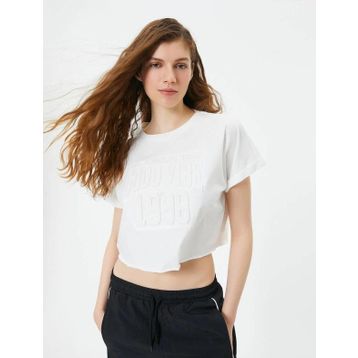 Koton 4SAL10032IK Ekru Kadın T-shirt