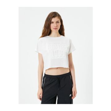 Koton 4SAL10032IK Ekru Kadın T-shirt