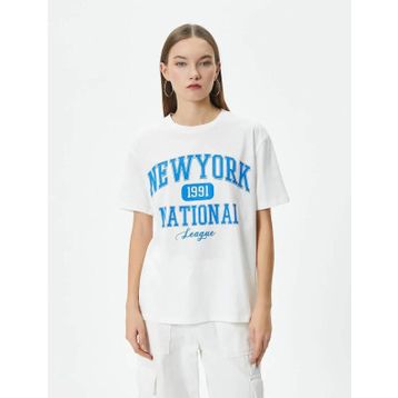 Koton 4SAL10045IK Ekru Kadın T-shirt
