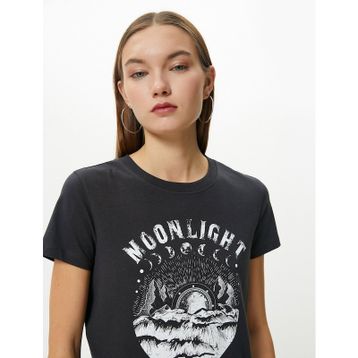 Koton 4SAL10080IK Antrasit Kadın T-shirt