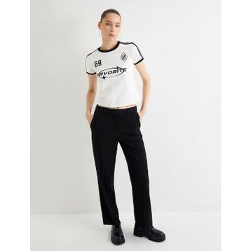 Koton 4SAL10625IK Ekru Kadın T-shirt
