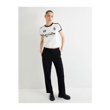 Koton 4SAL10625IK Ekru Kadın T-shirt