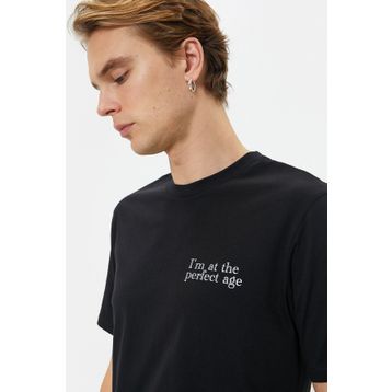 Koton 4SAM10058HK 999 Siyah Pamuk Jersey Kısa Kollu Erkek T-shirt