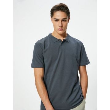 Koton 4SAM10113MK 047 Antrasit Pamuk Jersey Kısa Kollu Polo Yaka Basic Erkek T-shirt