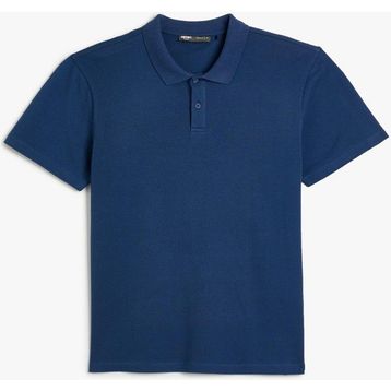 Koton 4SAM10113MK 716 Lacivert Pamuk Jersey Kısa Kollu Polo Yaka Basic Erkek T-shirt