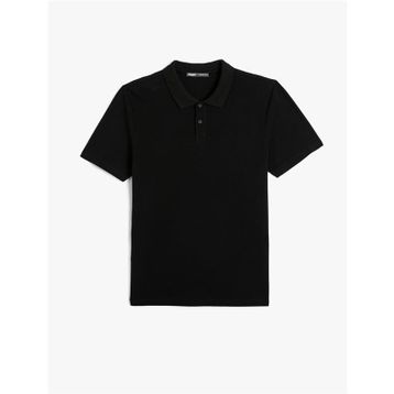 Koton 4SAM10113MK 999 Siyah Pamuk Jersey Kısa Kollu Basic Polo Erkek T-shirt
