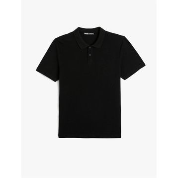 Koton 4SAM10113MK 999 Siyah Pamuk Jersey Kısa Kollu Basic Polo Erkek T-shirt
