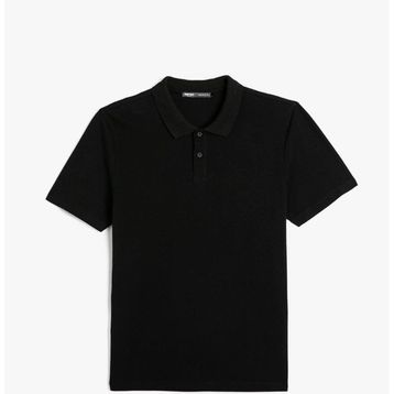 Koton 4SAM10113MK 999 Siyah Pamuk Jersey Kısa Kollu Basic Polo Erkek T-shirt