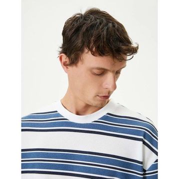 Koton 4SAM10242HK Mavi Çizgili Erkek T-shirt