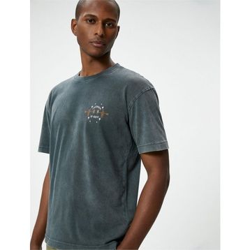 Koton 4SAM10248HK 931 Antrasit Pamuk Jersey Kısa Kollu Erkek T-shirt