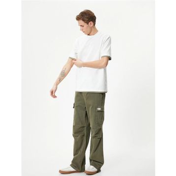Koton 4SAM10271HK 010 Ekru Pamuk Jersey Kısa Kollu Basic Erkek T-shirt