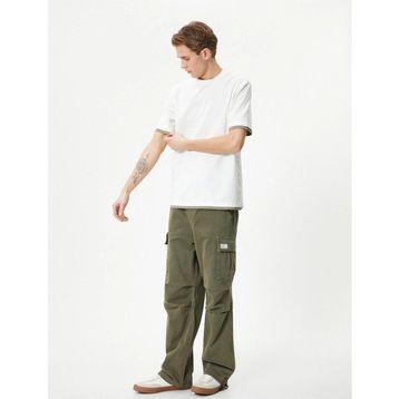 Koton 4SAM10271HK 010 Ekru Pamuk Jersey Kısa Kollu Basic Erkek T-shirt
