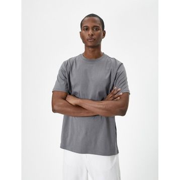 Koton 4SAM10281HK Gri Basic Erkek T-shirt