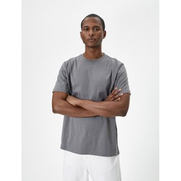 Koton 4SAM10281HK Gri Basic Erkek T-shirt