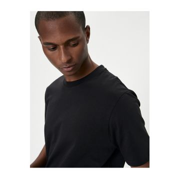Koton 4SAM10281HK Siyah Basic Bisiklet Yaka Erkek T-shirt