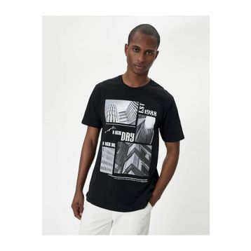 Koton 4SAM10292HK Siyah Baskılı Erkek T-shirt