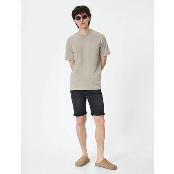 Koton 4SAM40313ND 999 Siyah Denim Erkek Şort