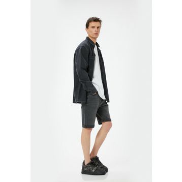 Koton 4SAM40315ND 027 Gri Denim Erkek Şort