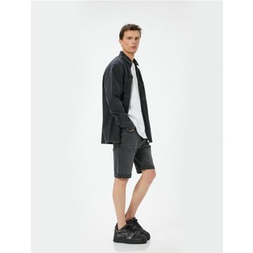 Koton 4SAM40315ND 027 Gri Denim Erkek Şort