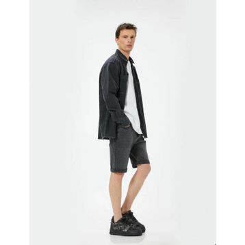 Koton 4SAM40315ND 027 Gri Denim Erkek Şort