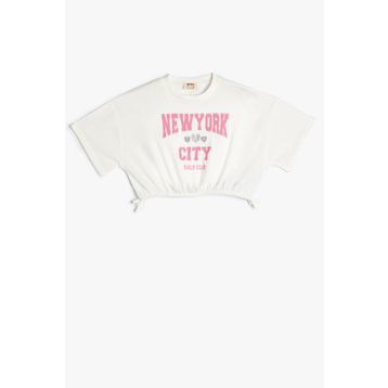 Koton 4SKG10086AK Ekru Kız Çocuk T-shirt