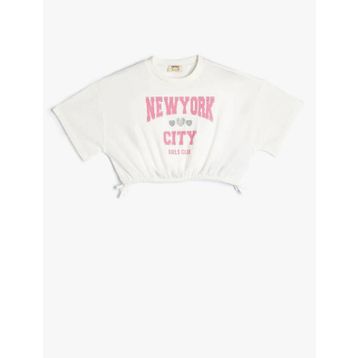 Koton 4SKG10086AK Ekru Kız Çocuk T-shirt