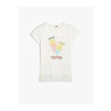 Koton 4SKG10222AK Ekru Kız Çocuk T-Shirt