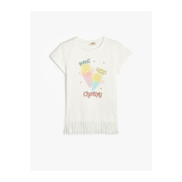 Koton 4SKG10222AK Ekru Kız Çocuk T-Shirt