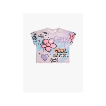 Koton 4SKG10242AK Pembe Kız Çocuk T-shirt