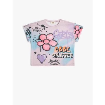 Koton 4SKG10242AK Pembe Kız Çocuk T-shirt