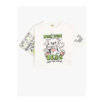 Koton 4SKG10272AK Ekru Kız Çocuk T-shirt