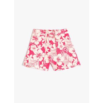Koton 4SKG40063AW Pembe Çiçekli Kız Çocuk Şort