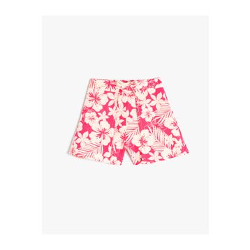 Koton 4SKG40063AW Pembe Çiçekli Kız Çocuk Şort