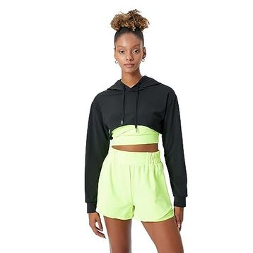 Koton 4WAK10064NK Siyah Crop Kadın Sweatshirt