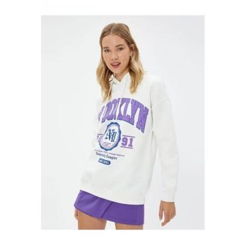 Koton 4WAL10089IK Ekru Kadın Sweat