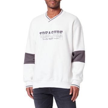 Koton 4WAM70159MK Beyaz Siyah Erkek Sweatshirt