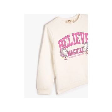 Koton 4WKG10117AK 010 Ekru Kız Çocuk Pamuk Jersey Sweatshirt