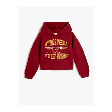 Koton 4WKG10489AK Bordo Kız Çocuk Sweatshirt