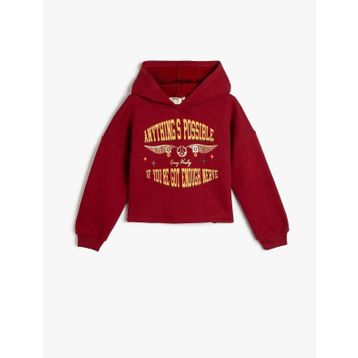 Koton 4WKG10489AK Bordo Kız Çocuk Sweatshirt