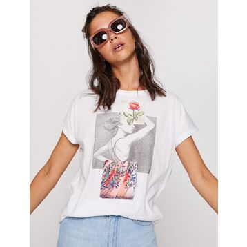 Koton 8YAK13038GK Beyaz Kadın T-Shirt
