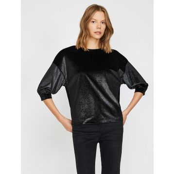 Koton 9KAK12775OK Siyah Kadın T-Shirt