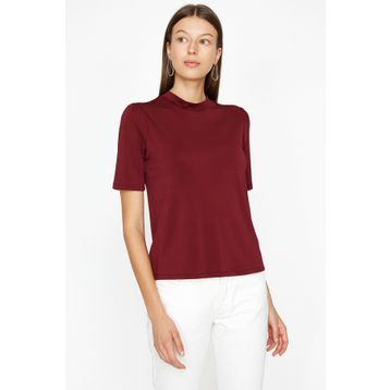 Koton 9KAK13778EK Bordo Kadın T-Shirt