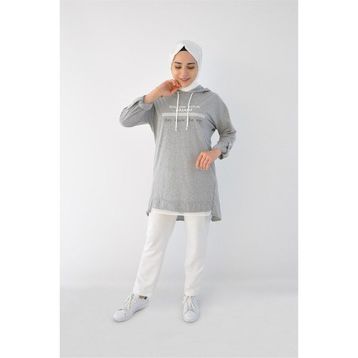 Koton 9KAM71097DK Gri Baskılı Erkek Sweatshirt