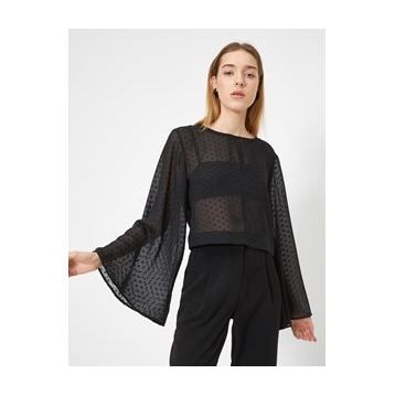 Koton 9YAL38026OK999 Püskül Detayli Crop Top Kadın Bluz