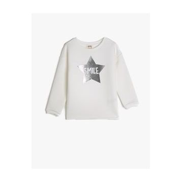 Koton Bisiklet Yaka Pamuklu Baskili Uzun Kollu Sweatshirt 1YKB16546OK