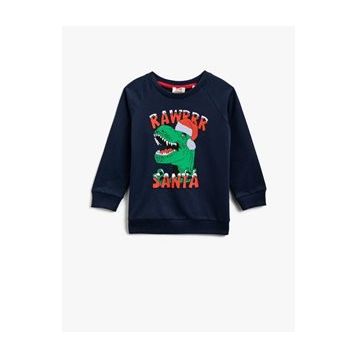 Koton Bisiklet Yaka Pamuklu Baskili Uzun Kollu Sweatshirt 1YKB16546OK